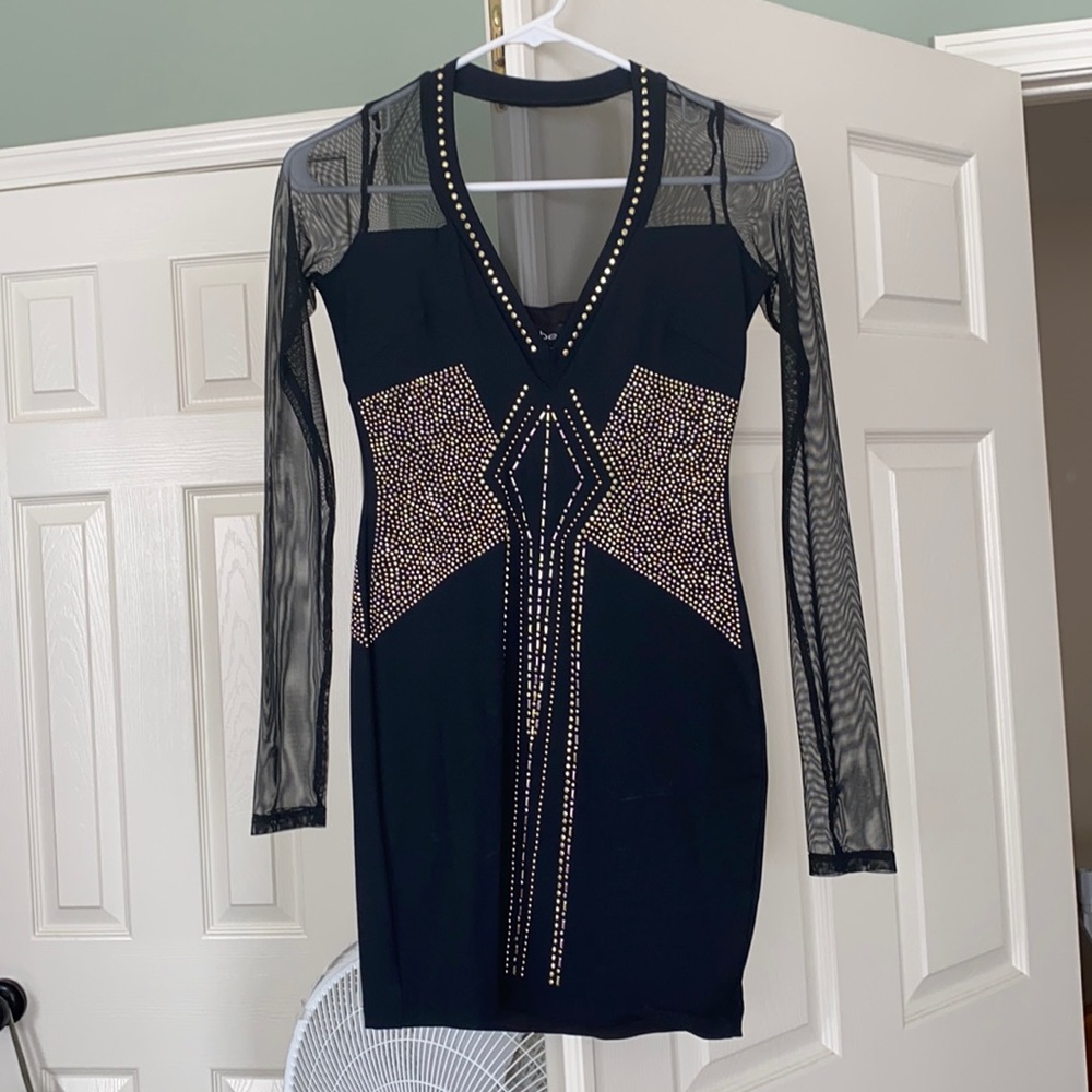Bebe black bedazzled dress